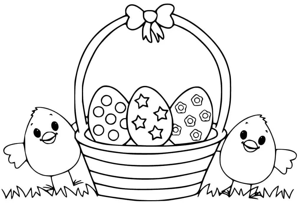 Easter Chick with Easter Basket