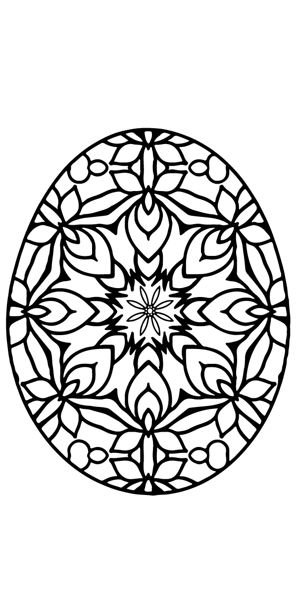 pretty Easter Egg Flower Patterns coloring page