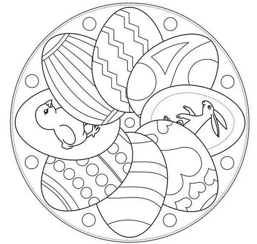 Easter Mandala with Eggs