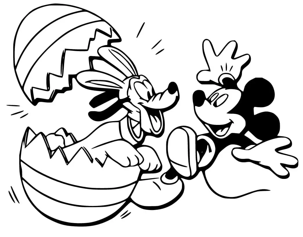 Easter Mickey Mouse and Pluto