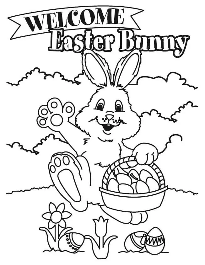 Easter Rabbit with Easter Basket