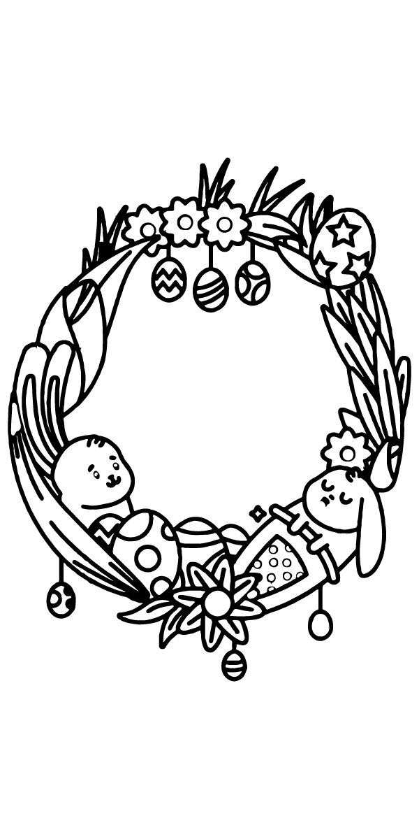 uncommon Easter Wreath coloring page