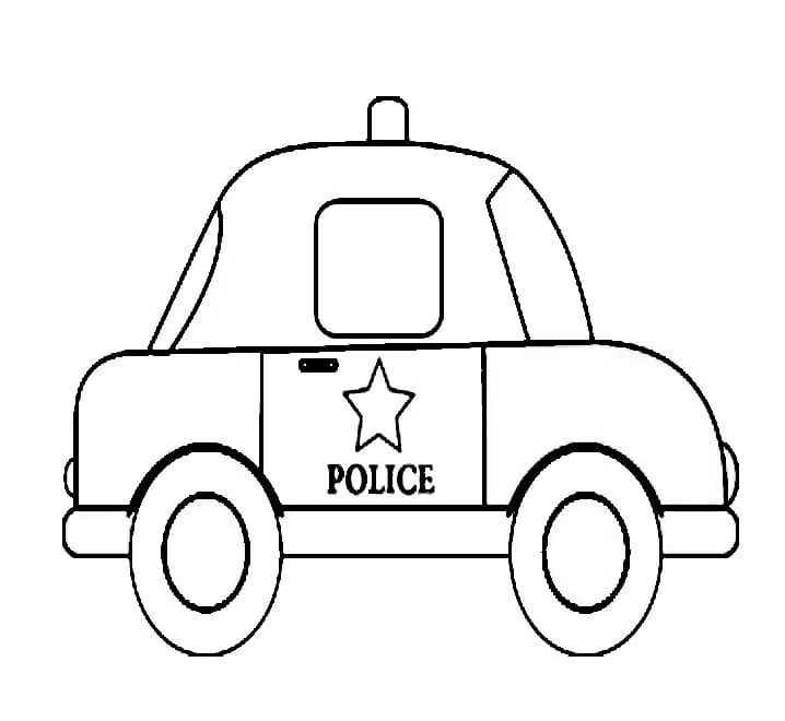 Simple Police Car Coloring Page - Free Printable Coloring Pages for Kids