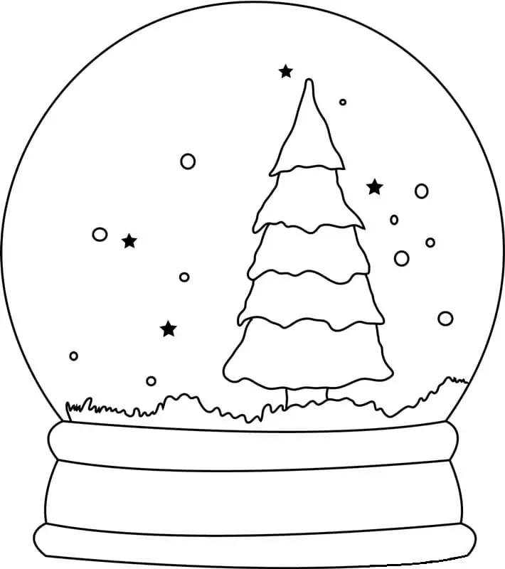 Easy Snow Globe with Christmas Tree
