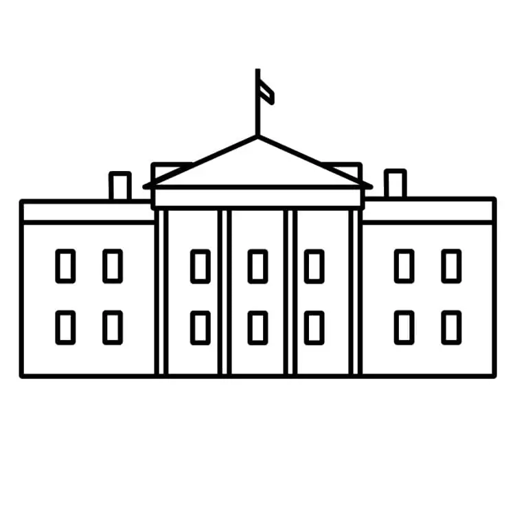 White House to Color Coloring Page - Free Printable Coloring Pages for Kids