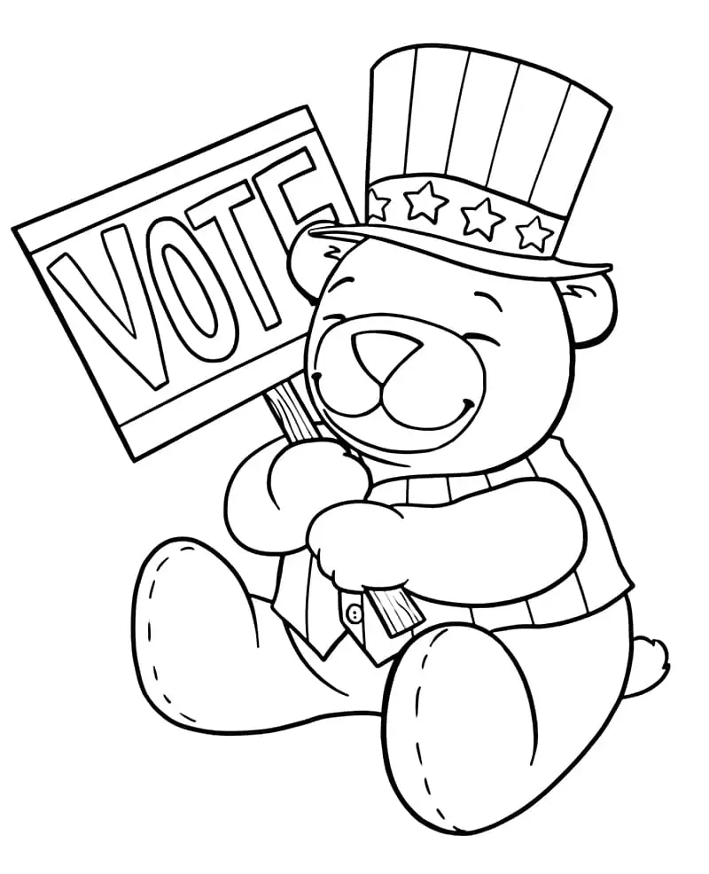 Election Day Vote Bear