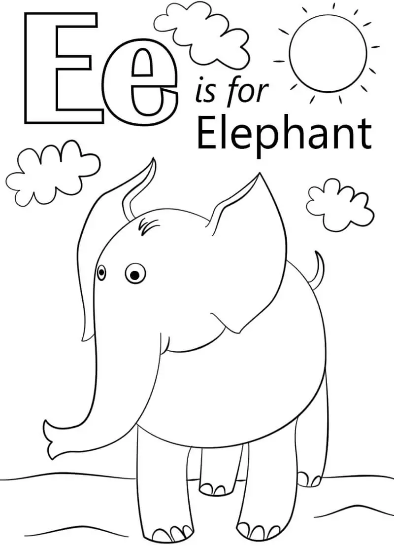 Elephant Letter E