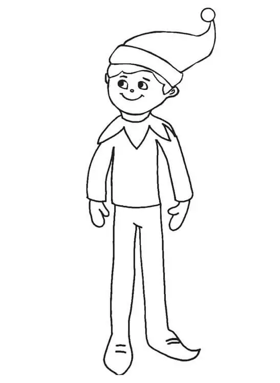 Funny Elf Coloring Page - Free Printable Coloring Pages for Kids