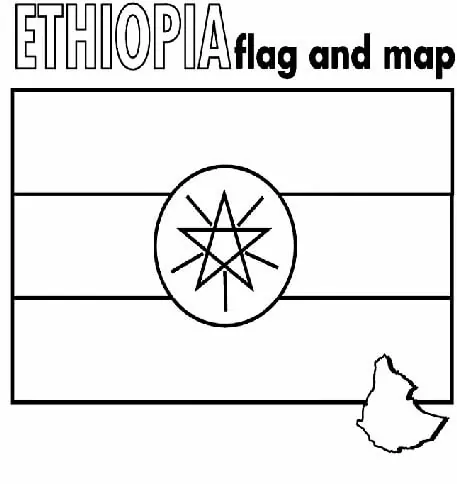 Ethiopia Flag and Map
