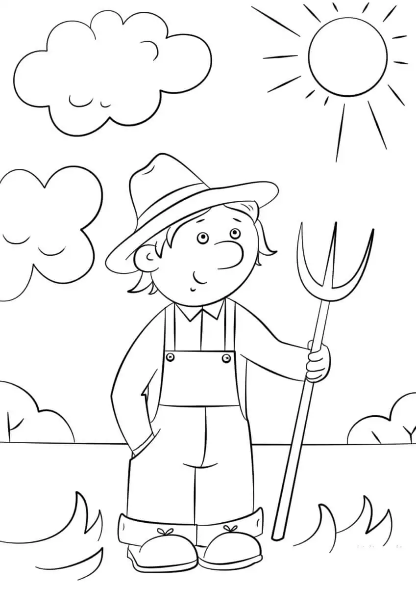 Farmer with Pitchfork