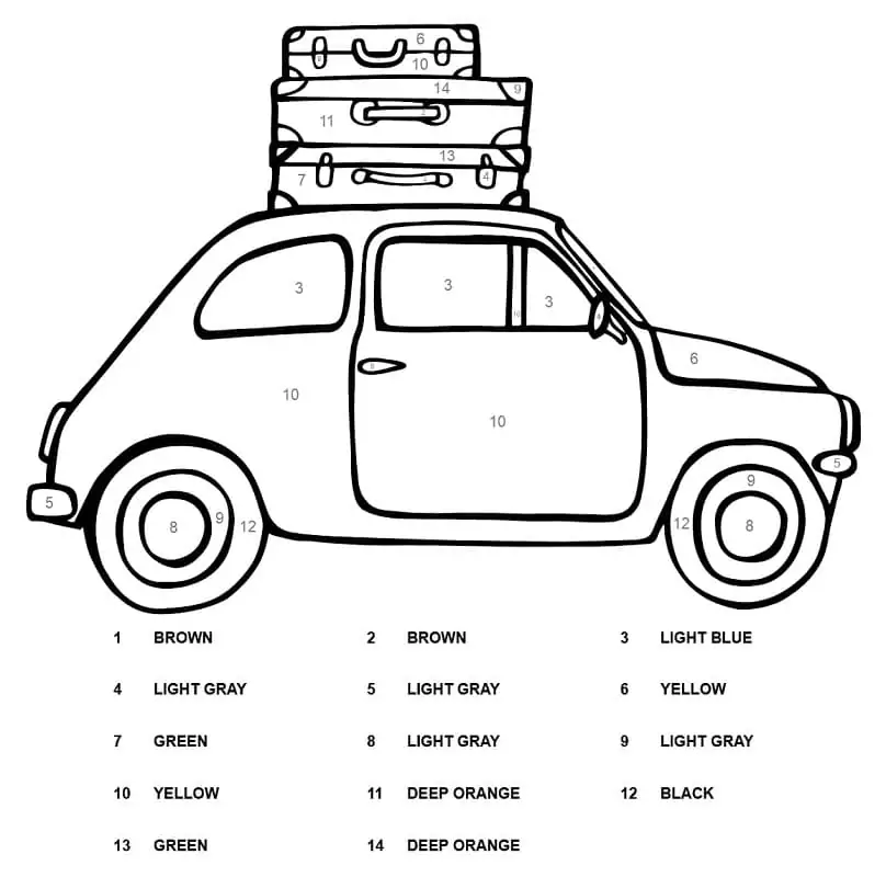 Porsche Cayenne Car Color by Number Coloring Page - Free Printable ...