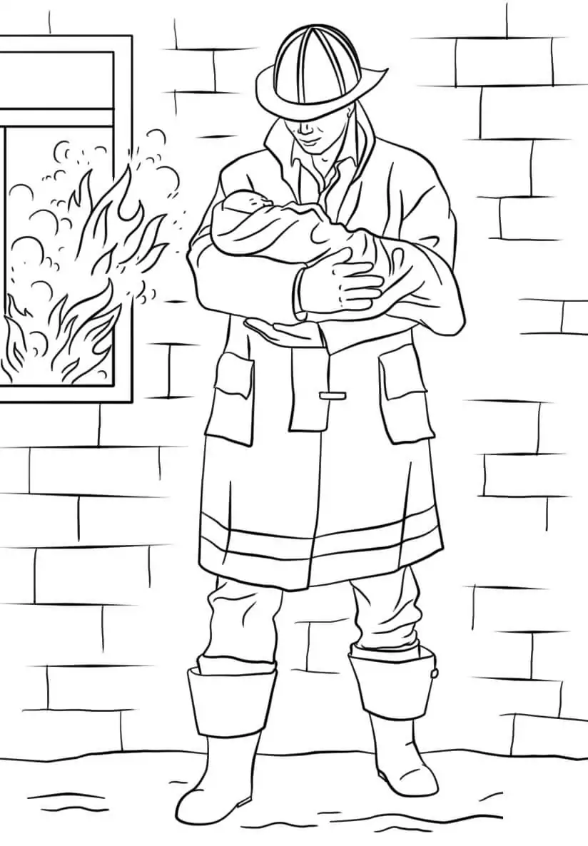 Feuerwehrmann rettet Baby