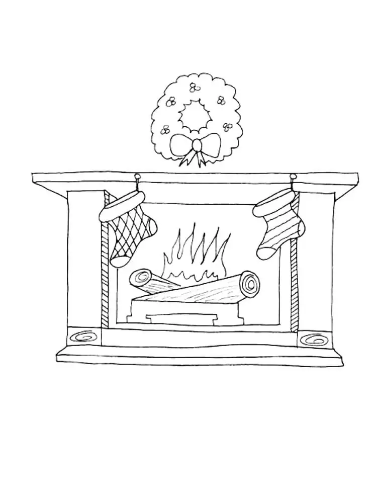 Fireplace and Wreath