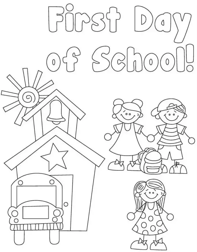 First Day Of School Coloring Page