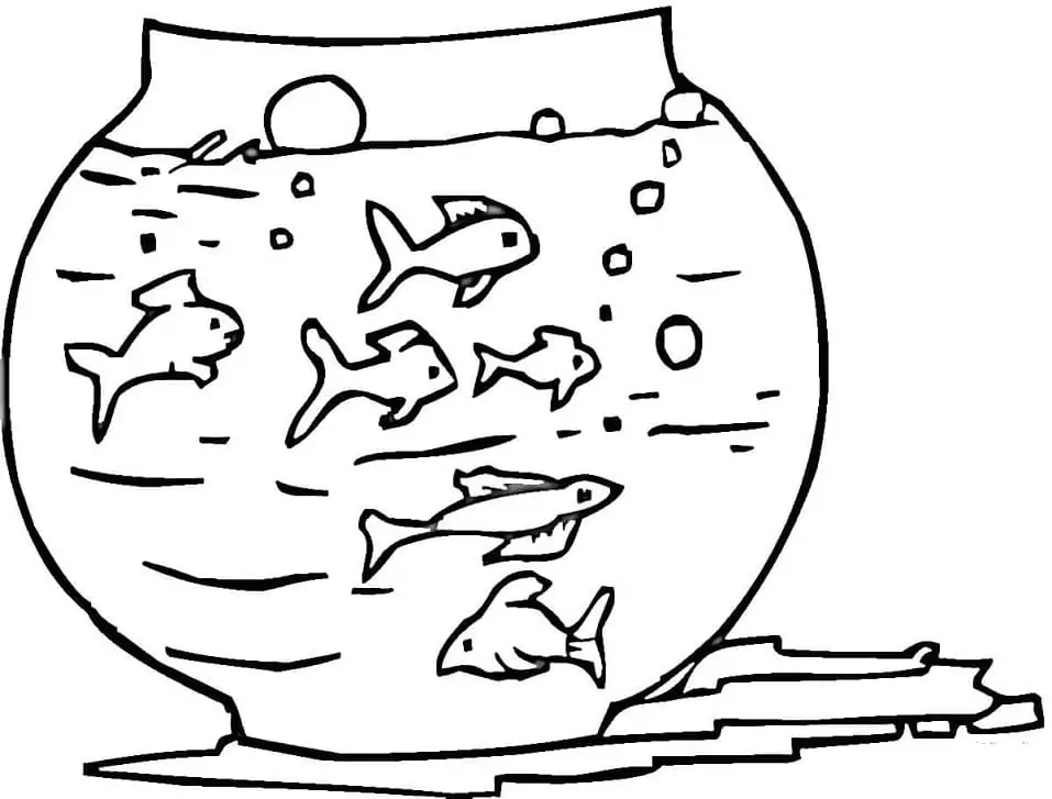 Fish Tank Printable Coloring Pages