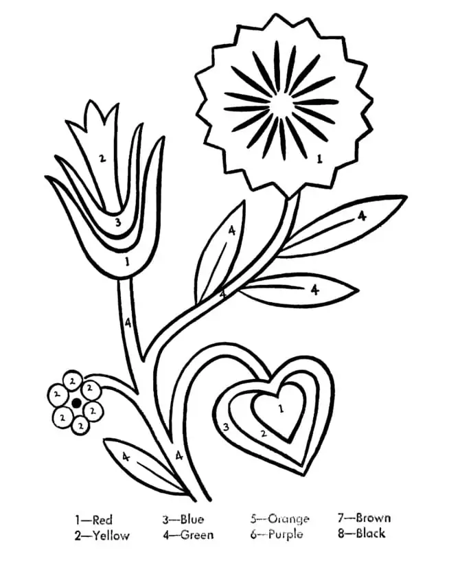 Flowers Color By Number for kids Ages 8-12: Easy Flower illustrator color  by number for kids ages 8-12. Relieving and relaxing coloring pages with  fun (Paperback)