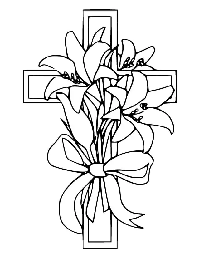 Flowers and Easter Cross