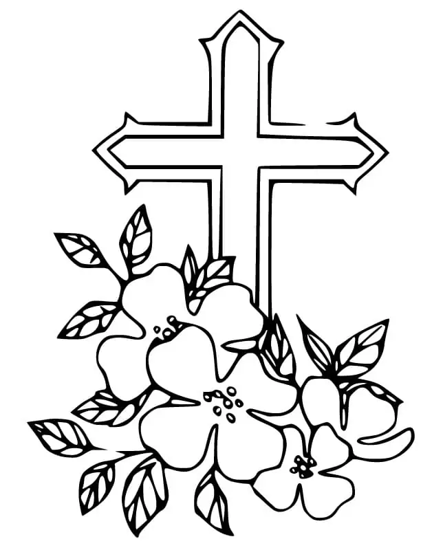 Flowers with Easter Cross