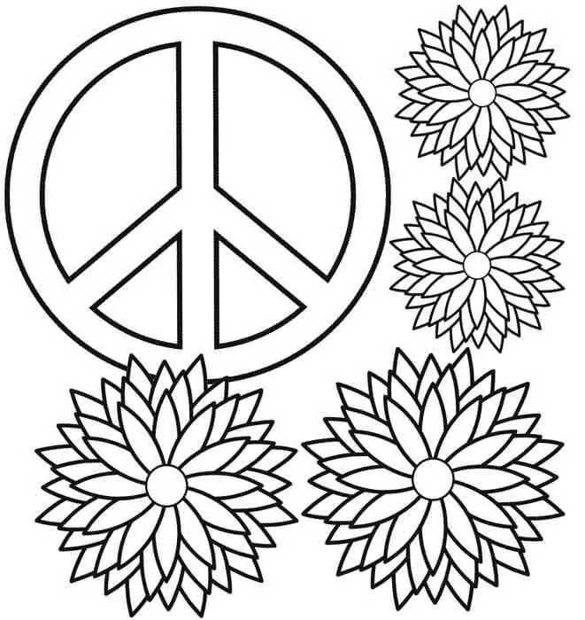Flowers with Peace Sign