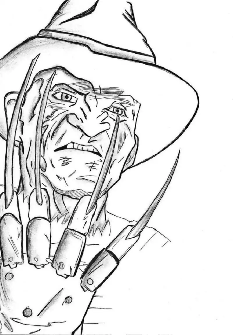 Creepy Freddy Krueger Coloring Pages