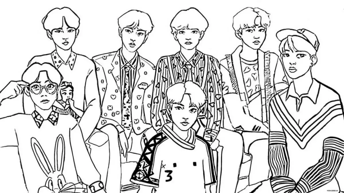 BTS Coloring Pages Free Printable Sheets For ARMYs To Unleash Creativity