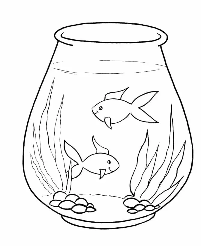 Free Fish Bowl to Color