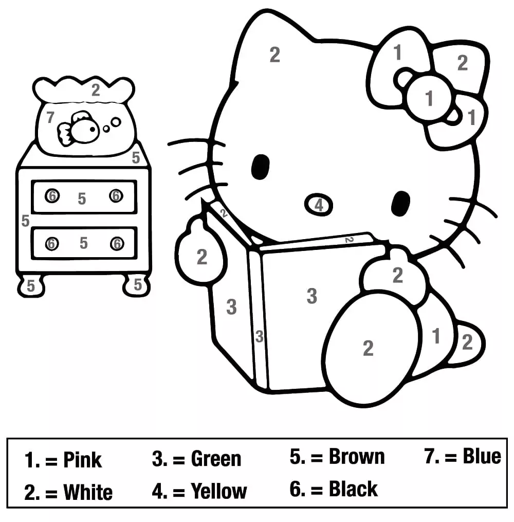 Free Hello Kitty Color By Number
