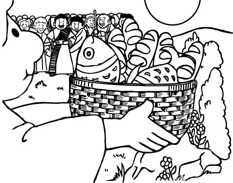 Free Jesus Feeds 5 000 Coloring Page Free Printable Coloring Pages