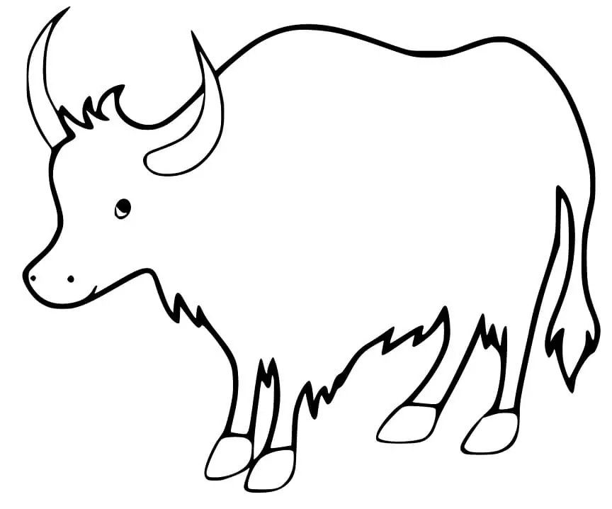 Animated Ox Coloring Page - Free Printable Coloring Pages for Kids