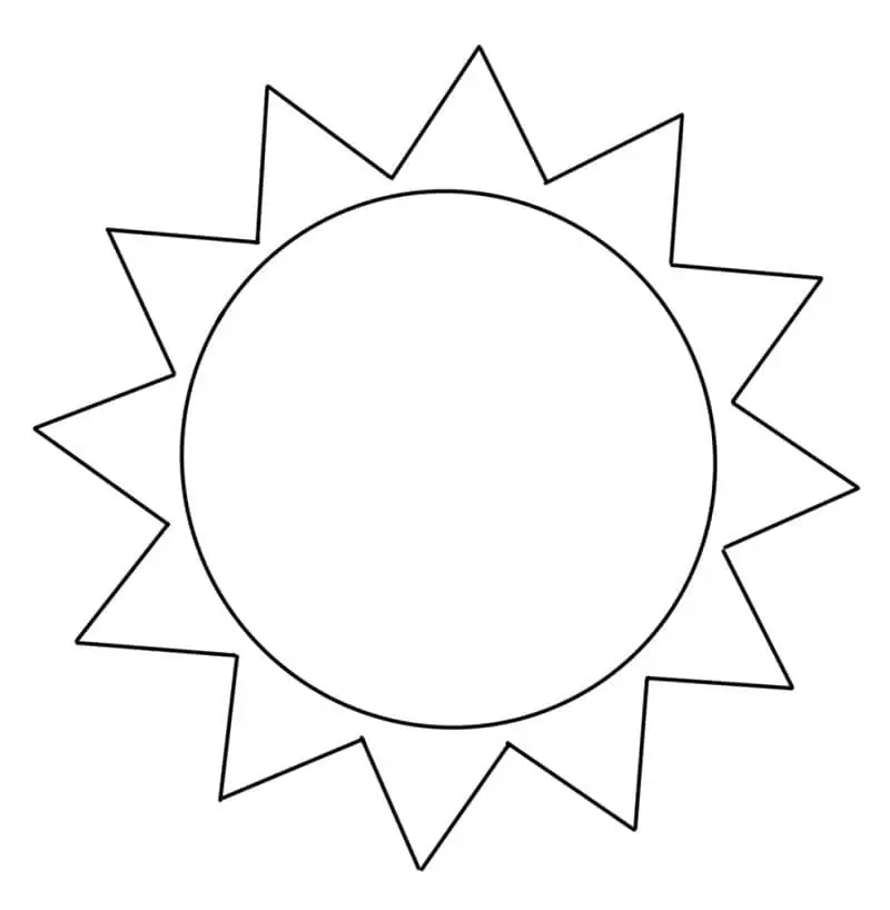 Very Simple Sun Coloring Page - Free Printable Coloring Pages for Kids