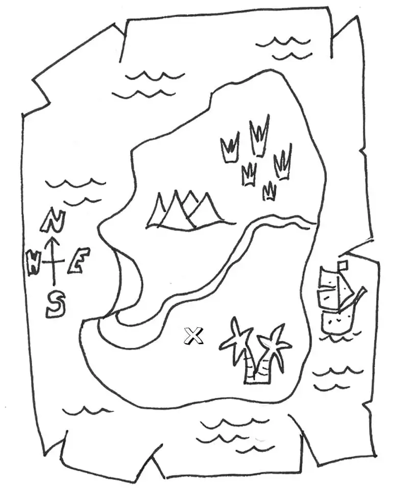 Treasure Map - Coloring Pages