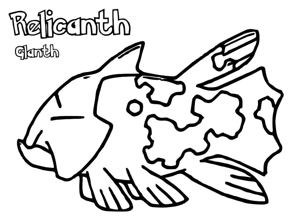 coloring pages relicanth pokemon