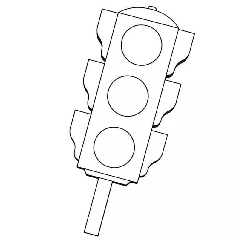 Simple Traffic Light Coloring Page - Free Printable Coloring Pages for Kids