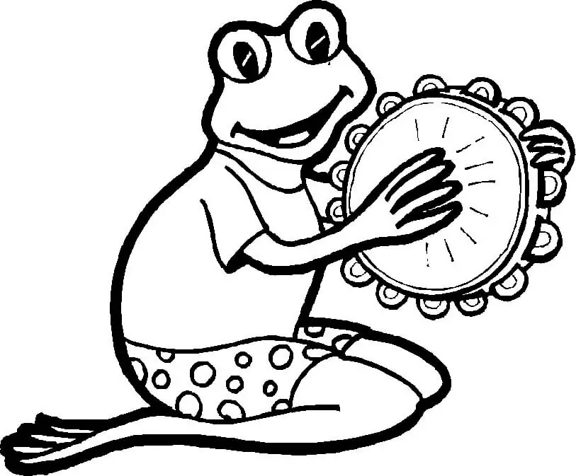 Frog Playing Tambourine