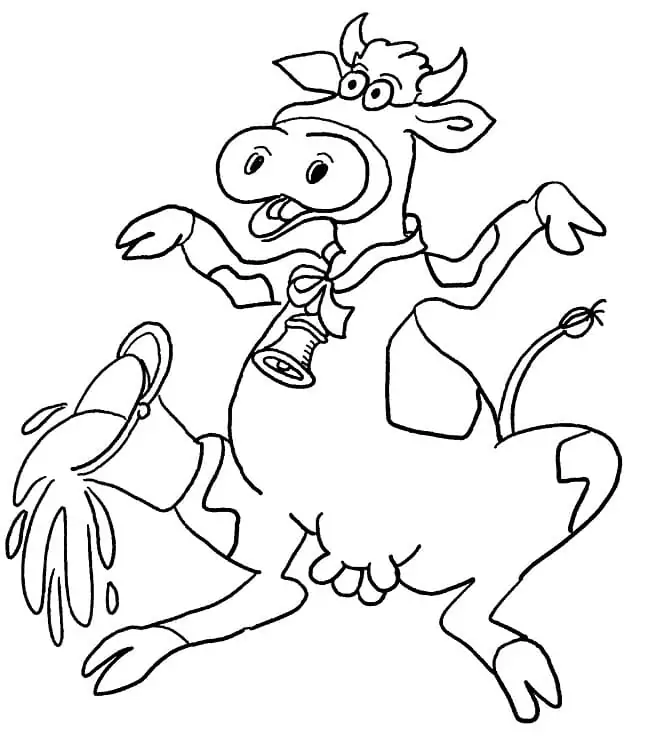 Cow Smelling Flower Coloring Page - Free Printable Coloring Pages for Kids