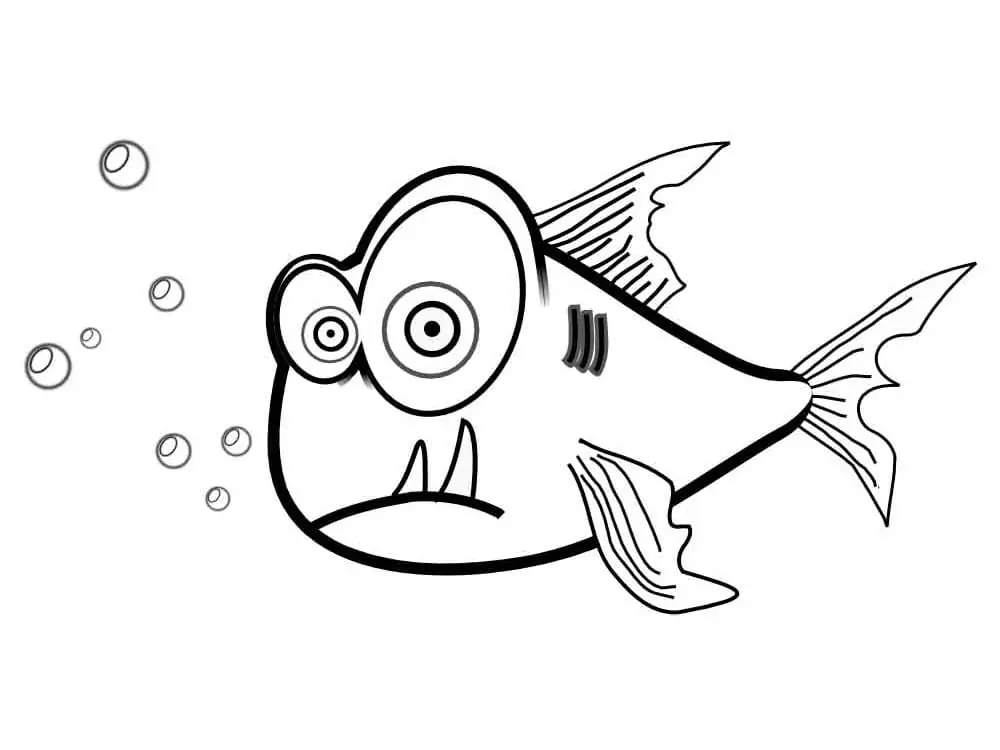 Funny Cartoon Piranha