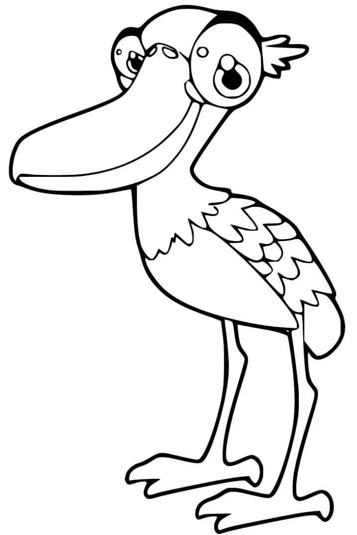 Realistic Shoebill Coloring Page - Free Printable Coloring Pages for Kids