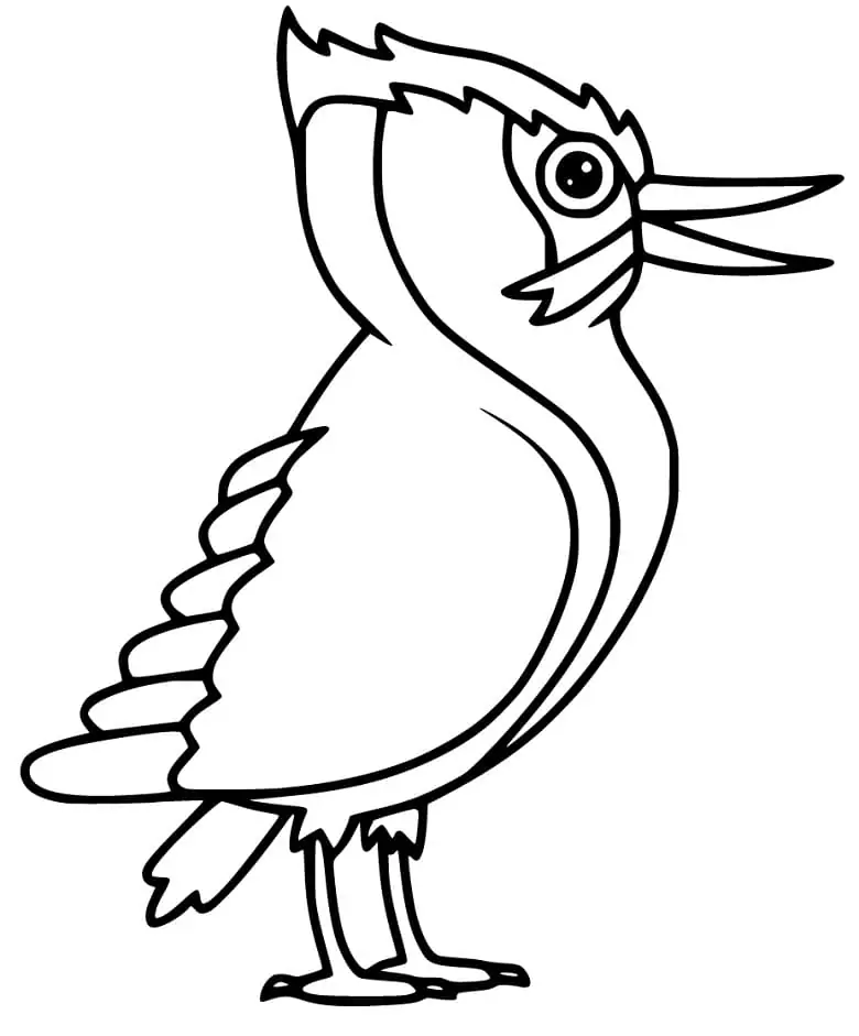 Cartoon Woodpecker Coloring Page - Free Printable Coloring Pages for Kids