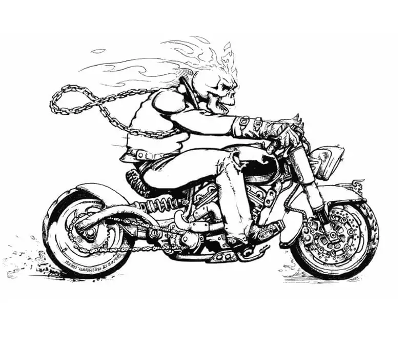 Ghost Rider Riding Moto