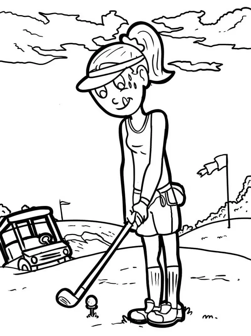 Girl Playing Golf