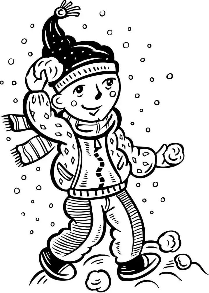 Girl in Snowball Fight
