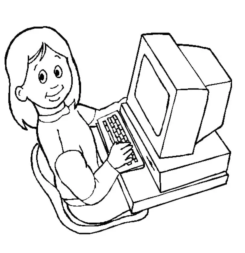 Girl on Computer