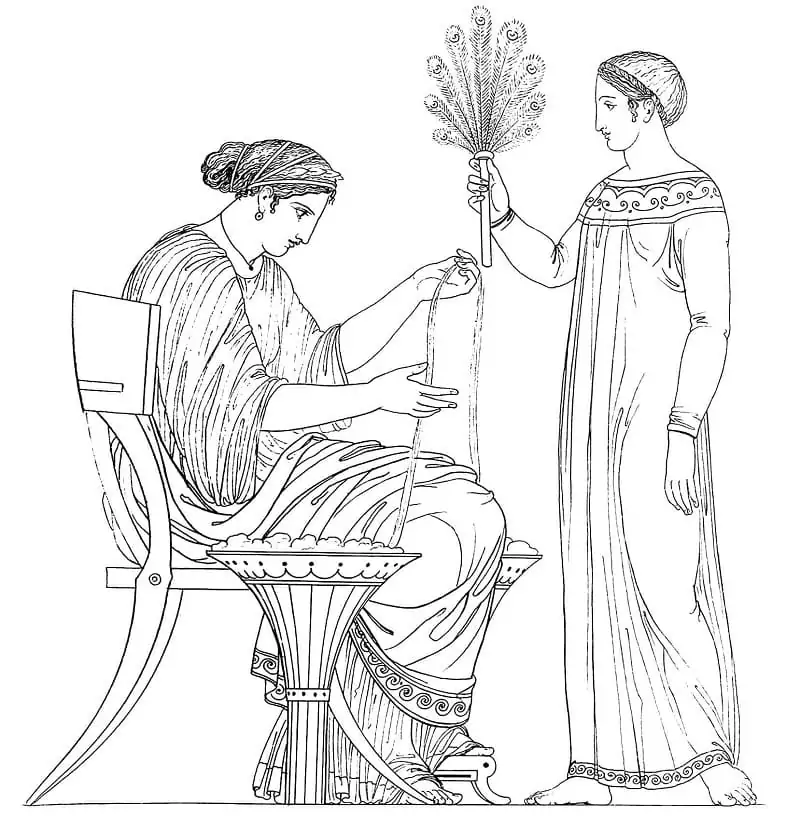 Grecian Lady and Servant