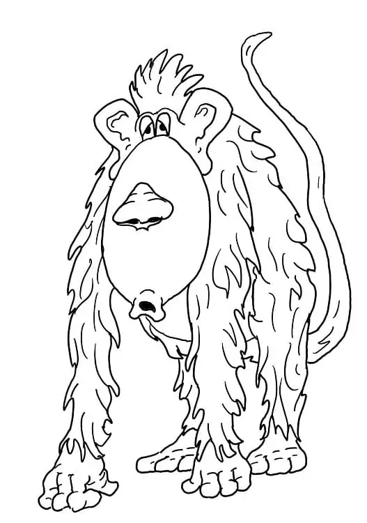 Hairy Monkey Coloring Page - Free Printable Coloring Pages for Kids