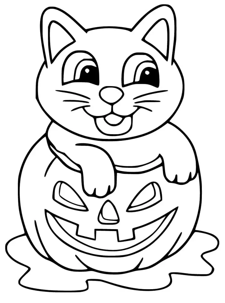 Halloween-Katze lächelt