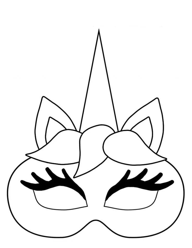 Halloween Unicorn Mask Coloring Page - Free Printable Coloring Pages ...