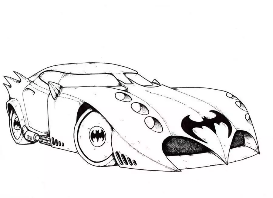 Handgezeichnetes Batmobil