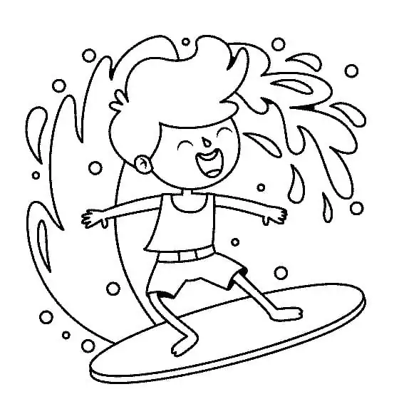 Happy Boy Surfing