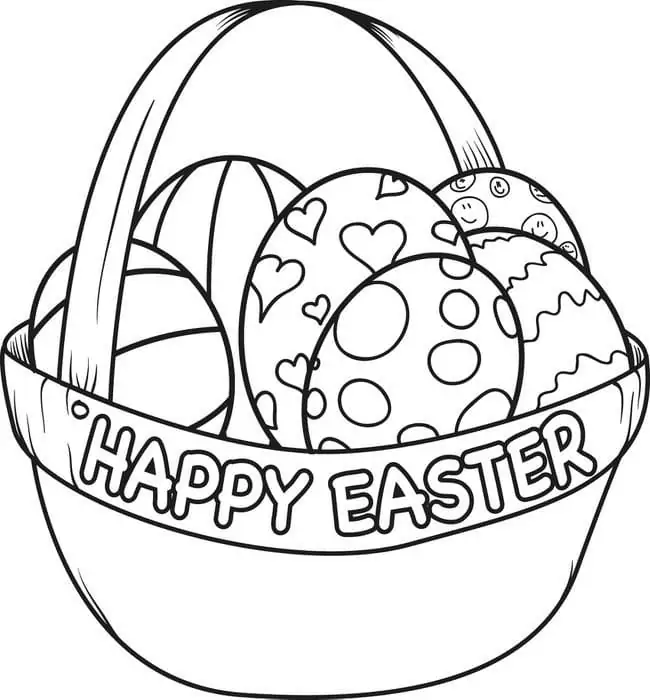 Happy Easter Eggs Basket