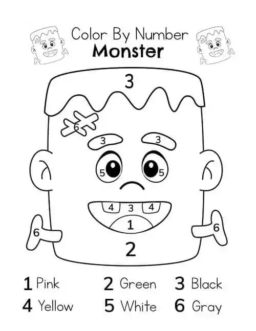 Happy Frankenstein Color by Number
